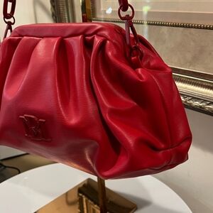 Badgley Mischka Red Shoulder Bag with Chain Strap EUC